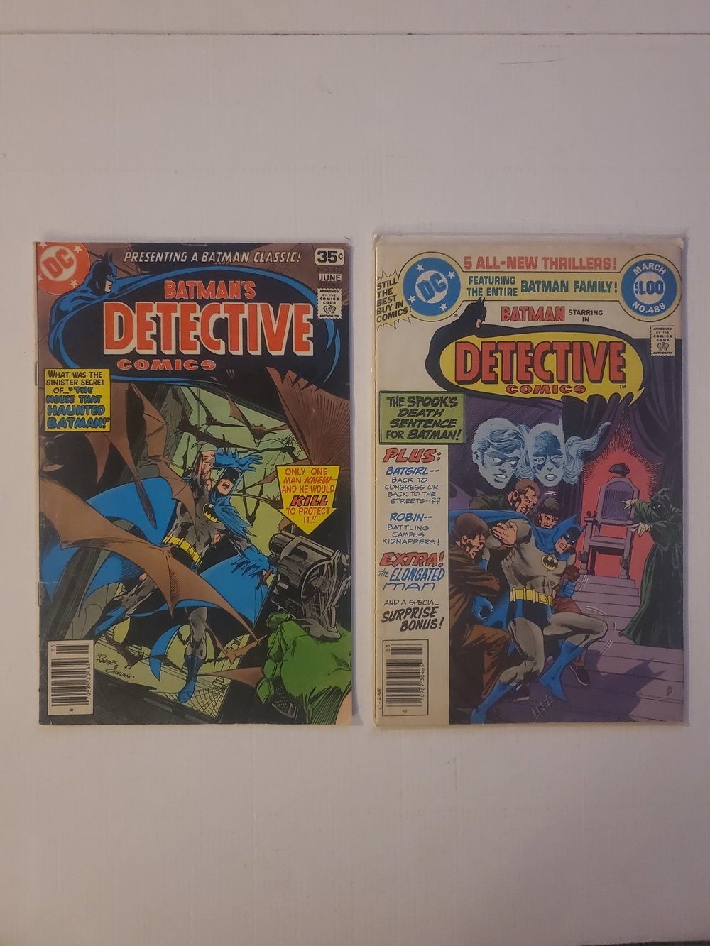 Detective Comics #'s 477 & 488 Batman! DC Comics 1980 Back Issues